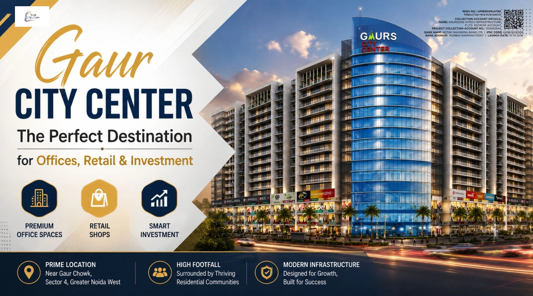 Gaur City Center: The Perfect Destination for Offices, Retail & Investment