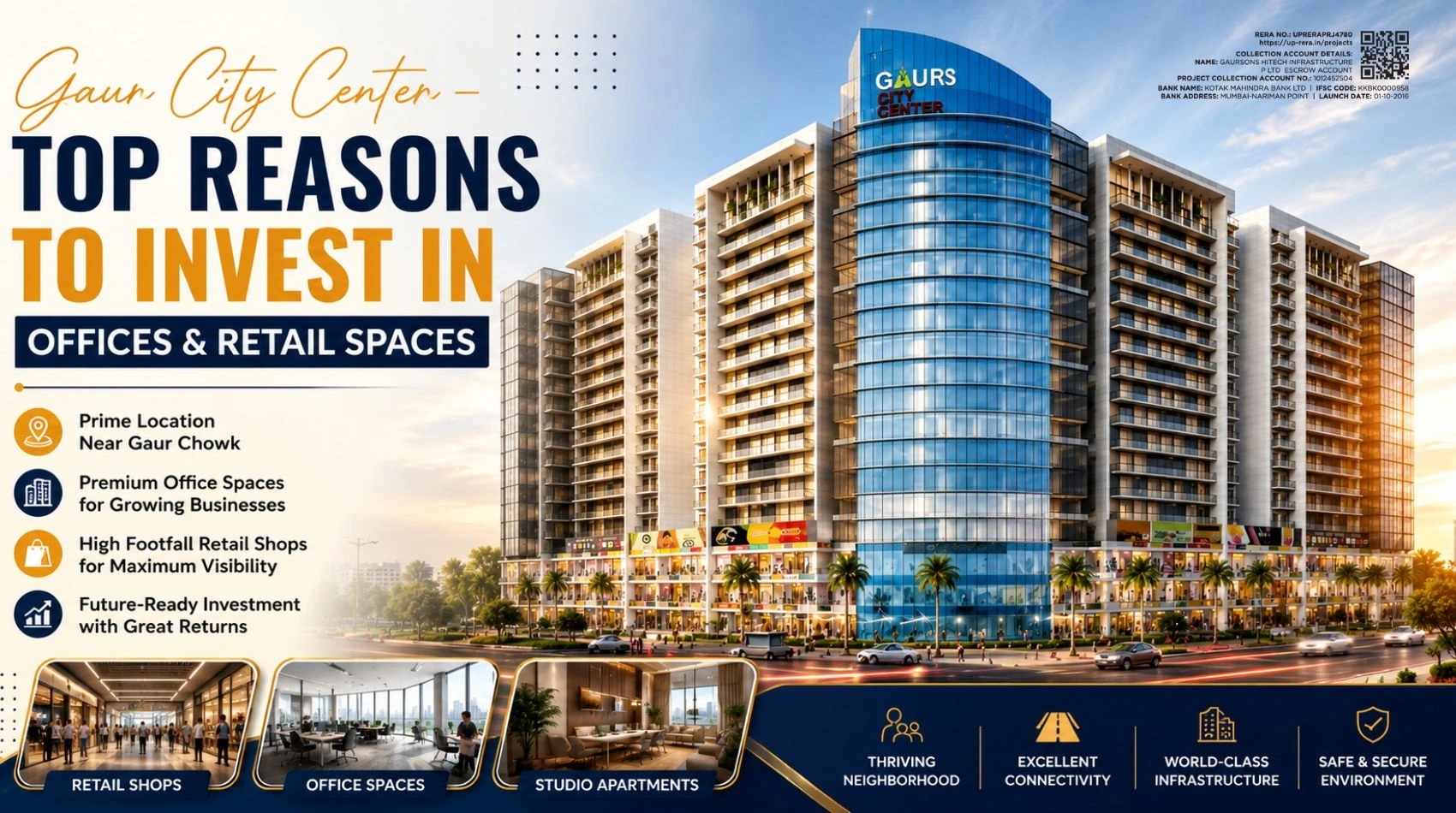 Gaur City Center – Top Reasons to Invest in Offices & Retail Spaces