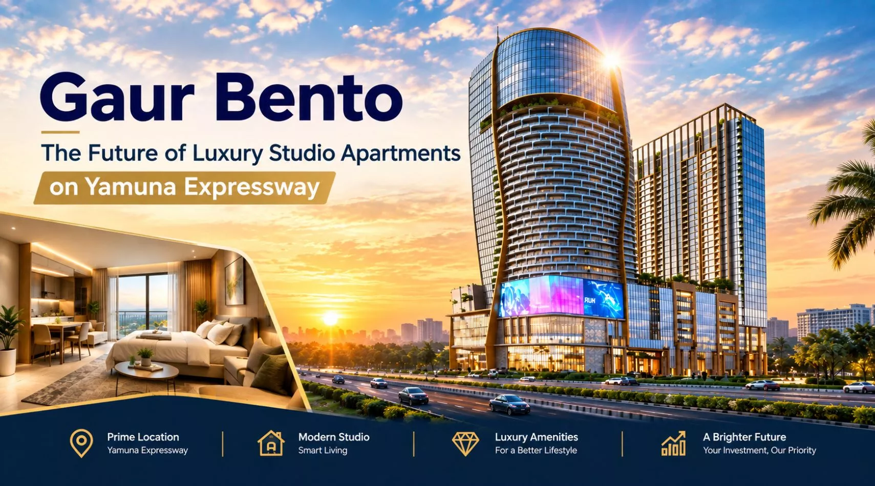 Gaur Bento: The Future of Luxury Studio Apartments on Yamuna Expressway