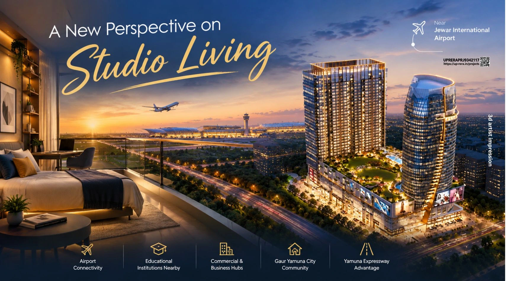 Luxury Studio Apartments Near Jewar International Airport